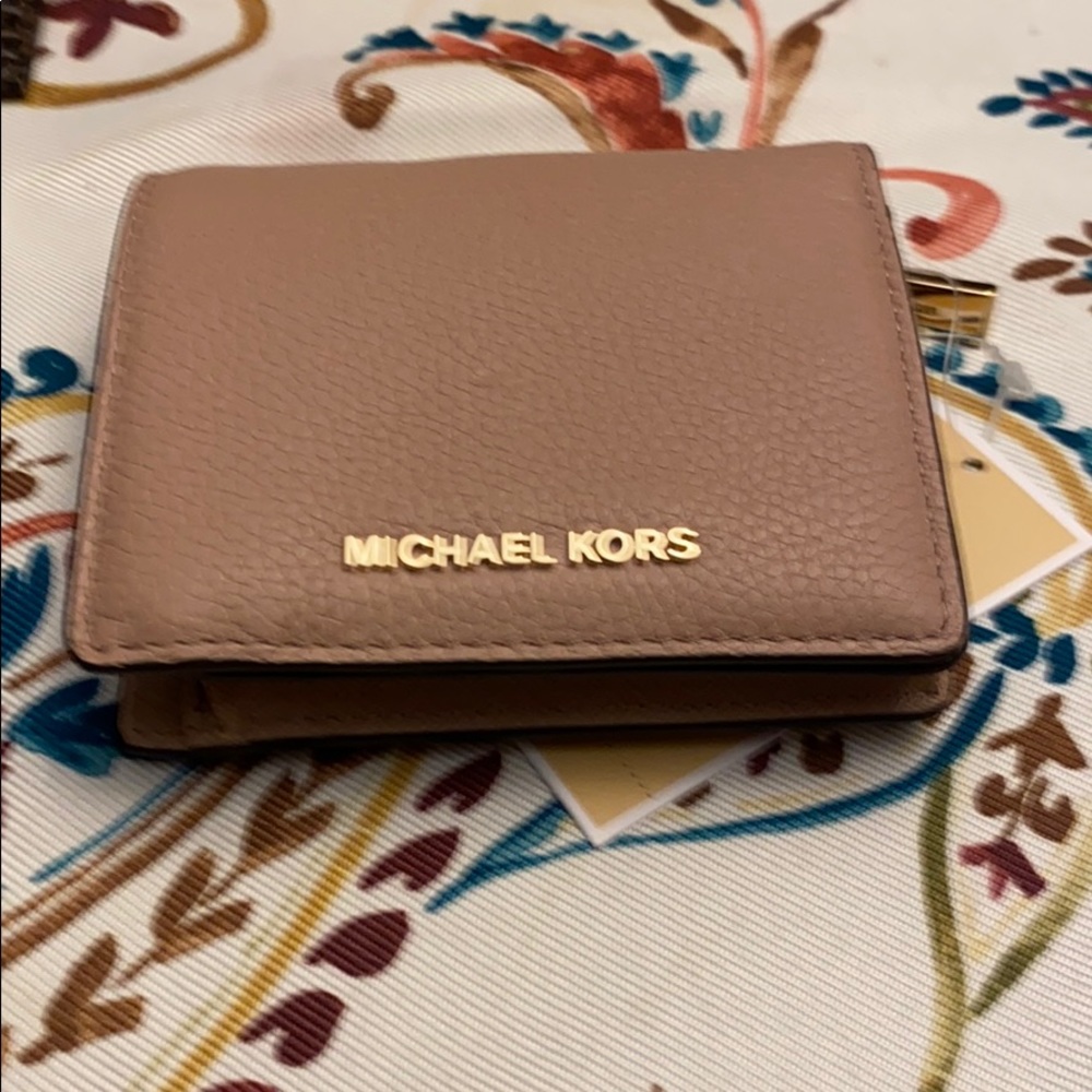 MICHAEL KORS LIGHT PIBK LEATHER WALLET